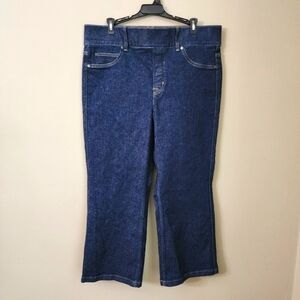 SPANX Dark Blue Jeans Everywear Kick Flare  Ankle High Rise  Size 1X Petite